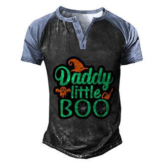 Daddy Little Boo Funny Halloween Quote Graphic Design Printed Casual Daily Basic Men's Henley Shirt Raglan Sleeve 3D Print T-shirt - Thegiftio UK
