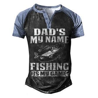 Dads The Name Fishing Men's Henley Shirt Raglan Sleeve 3D Print T-shirt - Seseable