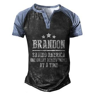Dark Brandon Saving America One Great Achievement At A Time Funny Political Men's Henley Shirt Raglan Sleeve 3D Print T-shirt - Thegiftio UK