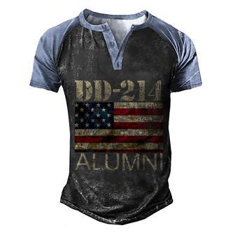 Dd214 Alumni Military Veteran Vintage American Flag Funny Gift Graphic Design Printed Casual Daily Basic V2 Men's Henley Shirt Raglan Sleeve 3D Print T-shirt - Thegiftio UK