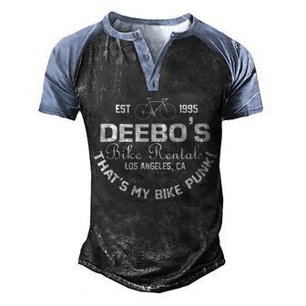Deebos Bike Rental Retro Graphic Design Printed Casual Daily Basic Men's Henley Shirt Raglan Sleeve 3D Print T-shirt - Thegiftio UK