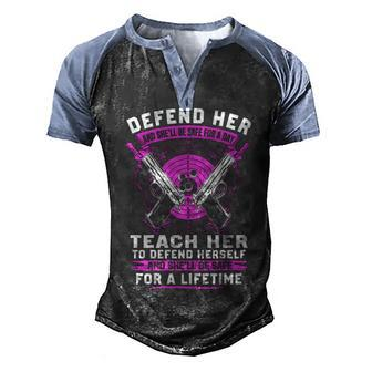 Defend Her For Life Men's Henley Shirt Raglan Sleeve 3D Print T-shirt - Seseable