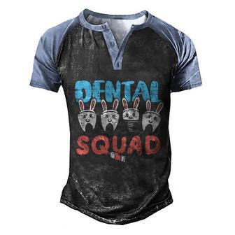 Dental Squad Easter Teeth Bunny Dentist Assistant Hygienist Gift Graphic Design Printed Casual Daily Basic Men's Henley Shirt Raglan Sleeve 3D Print T-shirt - Thegiftio UK
