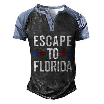 Desantis Escape To Florida Cute Gift Meaningful Gift Men's Henley Shirt Raglan Sleeve 3D Print T-shirt - Monsterry AU