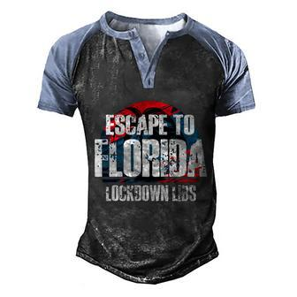 Desantis Escape To Florida Gift V2 Men's Henley Shirt Raglan Sleeve 3D Print T-shirt - Monsterry AU