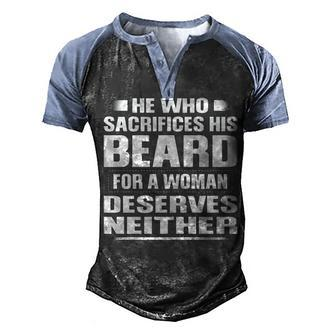 Deserves Neither Men's Henley Shirt Raglan Sleeve 3D Print T-shirt - Seseable