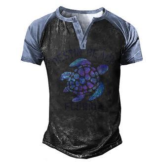 Destin Beach Fl Beach Design Tribal Turtle Gift Men's Henley Shirt Raglan Sleeve 3D Print T-shirt - Thegiftio UK