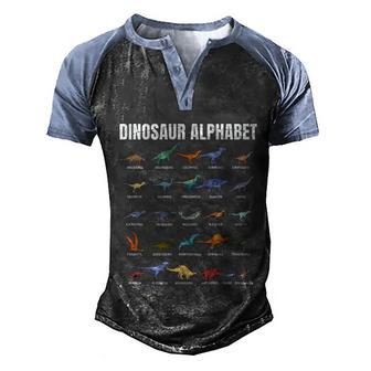 Dinosaur Alphabet Funny Gift Types Of Dinosaurs Funny Gift Dino Identification G Men's Henley Shirt Raglan Sleeve 3D Print T-shirt - Thegiftio UK