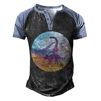 Dinosaur Landscape Graphic Design Printed Casual Daily Basic V2 Men's Henley Shirt Raglan Sleeve 3D Print T-shirt - Thegiftio UK