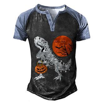 Dinosaur Skeleton Scary Halloween Graphic Design Printed Casual Daily Basic Men's Henley Shirt Raglan Sleeve 3D Print T-shirt - Thegiftio UK