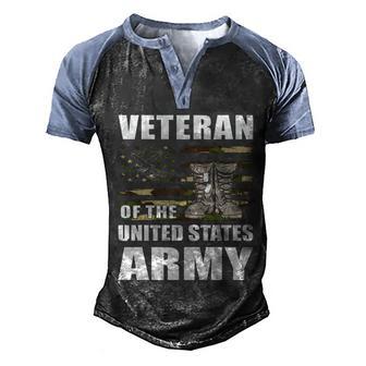Distressed American Flag Us Army Veteran Day Graphic Design Printed Casual Daily Basic Men's Henley Shirt Raglan Sleeve 3D Print T-shirt - Thegiftio UK