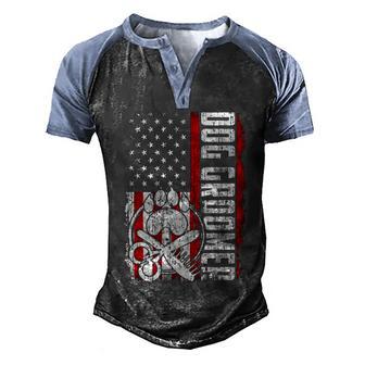 Dog Groomer American Flag Funny Quotes Sayings Gift Men's Henley Shirt Raglan Sleeve 3D Print T-shirt - Thegiftio UK