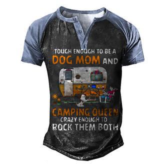 Dog Mom Camping Queen T Men's Henley Shirt Raglan Sleeve 3D Print T-shirt - Thegiftio UK