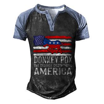 Donkey Pox The Disease Destroying America Funny Anti Biden V6 Men's Henley Shirt Raglan Sleeve 3D Print T-shirt - Thegiftio UK