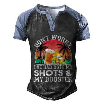 Dont Worry Ive Had Both My Shots Booster Summer Sunset Gift Graphic Design Printed Casual Daily Basic Men's Henley Shirt Raglan Sleeve 3D Print T-shirt - Thegiftio UK