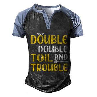 Double Double And Toil Trouble Funny Halloween Graphic Design Printed Casual Daily Basic Men's Henley Shirt Raglan Sleeve 3D Print T-shirt - Thegiftio UK
