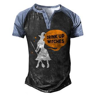 Drink Up Witches Funny Witch Graphic Design Printed Casual Daily Basic Men's Henley Shirt Raglan Sleeve 3D Print T-shirt - Thegiftio UK