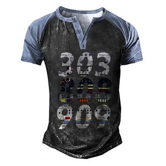 Drum Machine Synthesizer 303 808 909 Retro Dj Music Producer Graphic Design Printed Casual Daily Basic Men's Henley Shirt Raglan Sleeve 3D Print T-shirt - Thegiftio UK