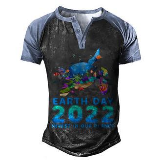 Earth Day 52Nd Anniversary 2022 Turtle Environmental Men's Henley Shirt Raglan Sleeve 3D Print T-shirt - Thegiftio UK