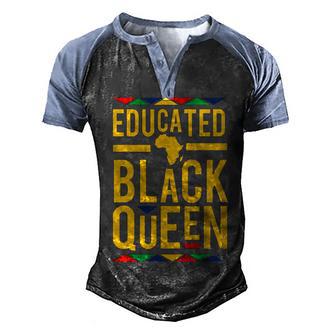 Educated Black Queen Men's Henley Shirt Raglan Sleeve 3D Print T-shirt - Thegiftio UK