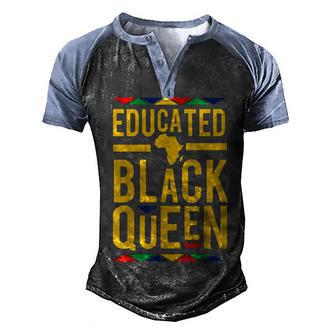 Educated Black Queen V2 Men's Henley Shirt Raglan Sleeve 3D Print T-shirt - Thegiftio UK