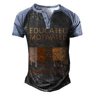 Educated Motivated Elevated Melanated V3 Men's Henley Shirt Raglan Sleeve 3D Print T-shirt - Thegiftio UK