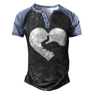 Elephant In Heart Men's Henley Shirt Raglan Sleeve 3D Print T-shirt - Thegiftio UK