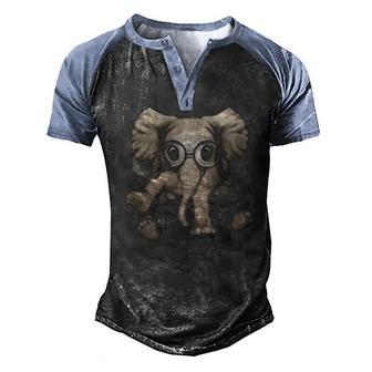 Elephant In Pocket Men's Henley Shirt Raglan Sleeve 3D Print T-shirt - Thegiftio UK
