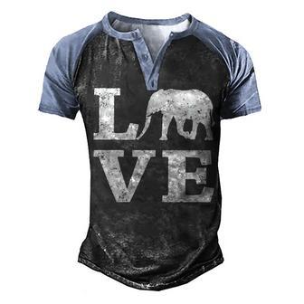 Elephant Love V2 Men's Henley Shirt Raglan Sleeve 3D Print T-shirt - Thegiftio UK