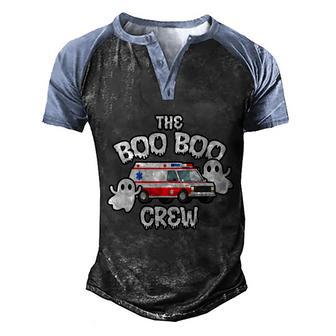 Emt Paramedic Ems Boo Boo Crew Ambulance Ghost Halloween Graphic Design Printed Casual Daily Basic Men's Henley Shirt Raglan Sleeve 3D Print T-shirt - Thegiftio UK