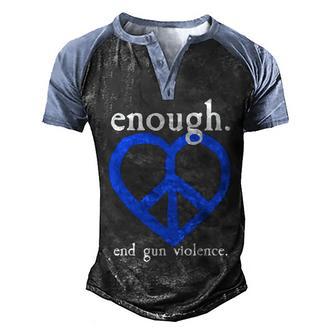Enough End Gun Violence Heart Peace Sign Protest Men's Henley Shirt Raglan Sleeve 3D Print T-shirt - Thegiftio UK