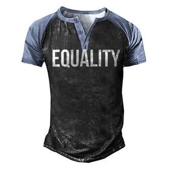 Equality To Promote Equal Rights Men's Henley Shirt Raglan Sleeve 3D Print T-shirt - Thegiftio UK
