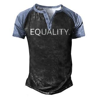 Equality V2 Men's Henley Shirt Raglan Sleeve 3D Print T-shirt - Thegiftio UK