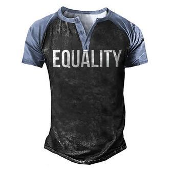 Equality1 Men's Henley Shirt Raglan Sleeve 3D Print T-shirt - Thegiftio UK