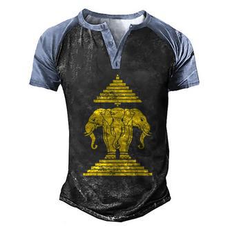 Erawan Three Headed Elephant Kingdom Of Laos Graphic Design Printed Casual Daily Basic Men's Henley Shirt Raglan Sleeve 3D Print T-shirt - Thegiftio UK