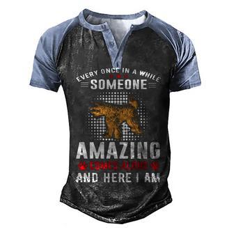 Every Once In A While Someone Amazing Comes Along And Here I Am Doggy T Men's Henley Shirt Raglan Sleeve 3D Print T-shirt - Thegiftio UK