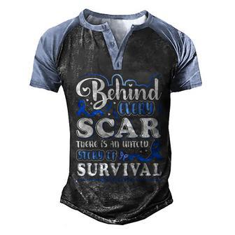 Every Scar Story Of Survival Ribbon Breast Cancer Graphic Design Printed Casual Daily Basic Men's Henley Shirt Raglan Sleeve 3D Print T-shirt - Thegiftio UK
