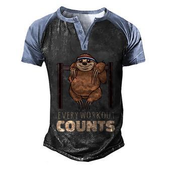 Every Workout Counts Graphic Design Printed Casual Daily Basic Men's Henley Shirt Raglan Sleeve 3D Print T-shirt - Thegiftio UK