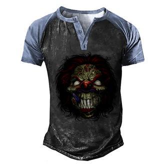 Evil Clown Smiling Graphic Design Printed Casual Daily Basic Men's Henley Shirt Raglan Sleeve 3D Print T-shirt - Thegiftio UK
