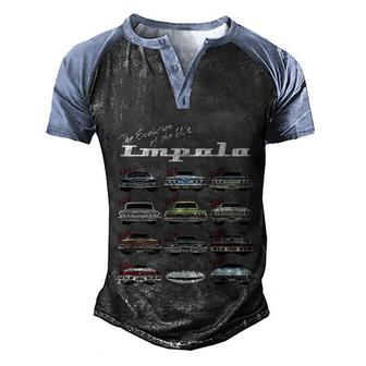 Evolution Of The 60S Impala1960Hot RodMuscle CarMashup Graphic Design Printed Casual Daily Basic Men's Henley Shirt Raglan Sleeve 3D Print T-shirt - Thegiftio UK