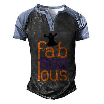 Fab Boo Lous Ghost Boo Halloween Quote Graphic Design Printed Casual Daily Basic Men's Henley Shirt Raglan Sleeve 3D Print T-shirt - Thegiftio UK