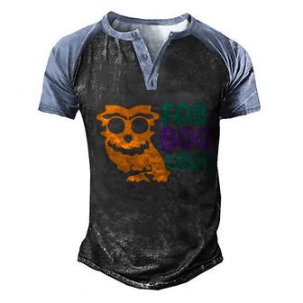 Fab Boo Lous Owl Halloween Quote Graphic Design Printed Casual Daily Basic Men's Henley Shirt Raglan Sleeve 3D Print T-shirt - Thegiftio UK