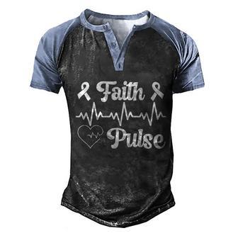 Faith Pulse Heart Beat Breast Cancer Graphic Design Printed Casual Daily Basic Men's Henley Shirt Raglan Sleeve 3D Print T-shirt - Thegiftio UK