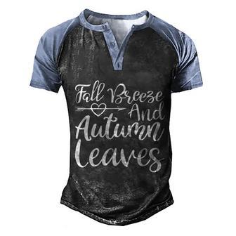 Fall Breese And Autumn Leaves Halloween Quote Graphic Design Printed Casual Daily Basic Men's Henley Shirt Raglan Sleeve 3D Print T-shirt - Thegiftio UK