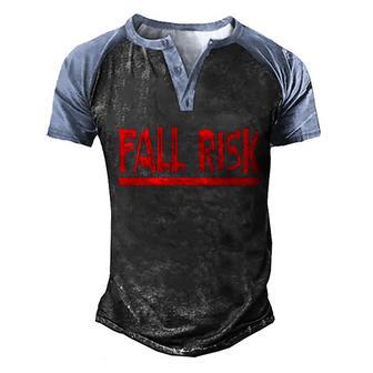 Fall Risk Funny Tee Graphic Design Printed Casual Daily Basic Men's Henley Shirt Raglan Sleeve 3D Print T-shirt - Thegiftio UK