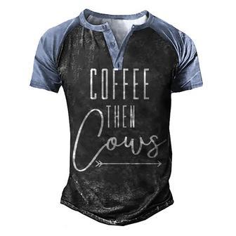 Farm Animal Coffee Then Cows Graphic Design Printed Casual Daily Basic Men's Henley Shirt Raglan Sleeve 3D Print T-shirt - Thegiftio UK