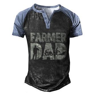 Farmer Dad Farming Farmlife Farm Tractor Men's Henley Shirt Raglan Sleeve 3D Print T-shirt - Thegiftio UK