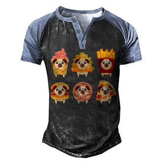 Fast Food Pug Costume Men's Henley Shirt Raglan Sleeve 3D Print T-shirt - Thegiftio UK
