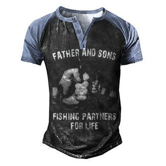Father & Sons - Fishing Partners Men's Henley Shirt Raglan Sleeve 3D Print T-shirt - Seseable