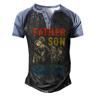 Father Son Riding Partners For Life V2 Men's Henley Shirt Raglan Sleeve 3D Print T-shirt - Thegiftio UK